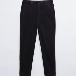 ZARA RELAXED FIT CORDUROY CHINO PANTS NAVY BLUE